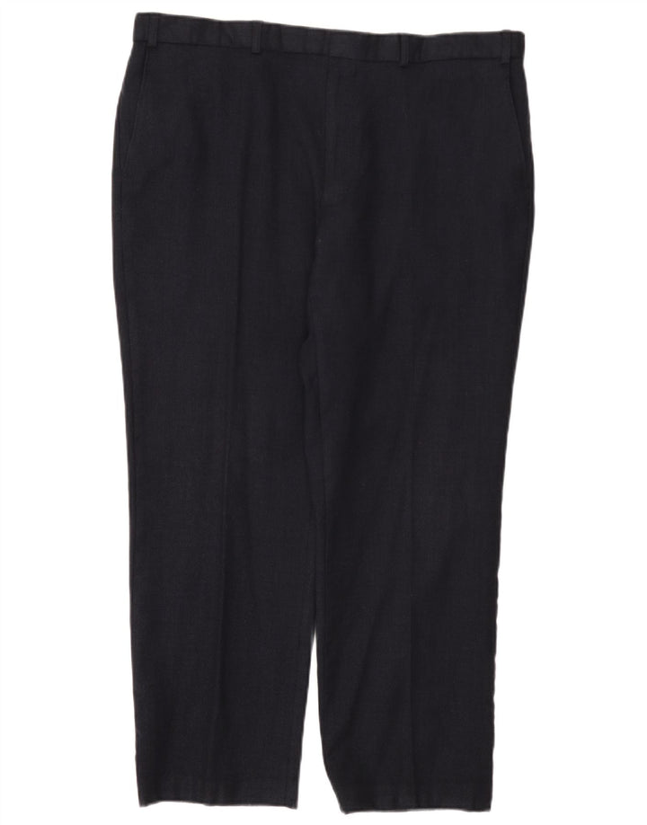 Ανδρικό ίσιο παντελόνι Marks & Spencer W40 L29 Navy Blue Wool