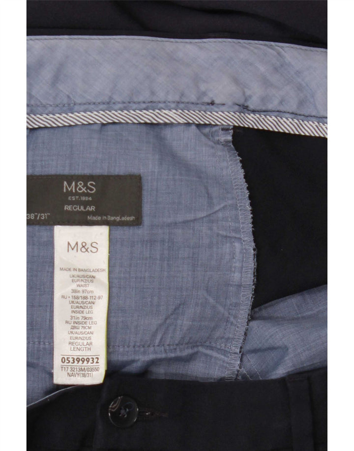 Marks & Spencer Ανδρικό ίσιο κανονικό παντελόνι W38 L31 Navy Blue