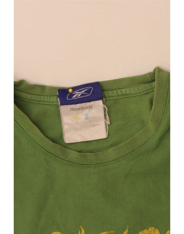 Ανδρικό γραφικό T-Shirt Reebok Top Μικρό πράσινο βαμβακερό