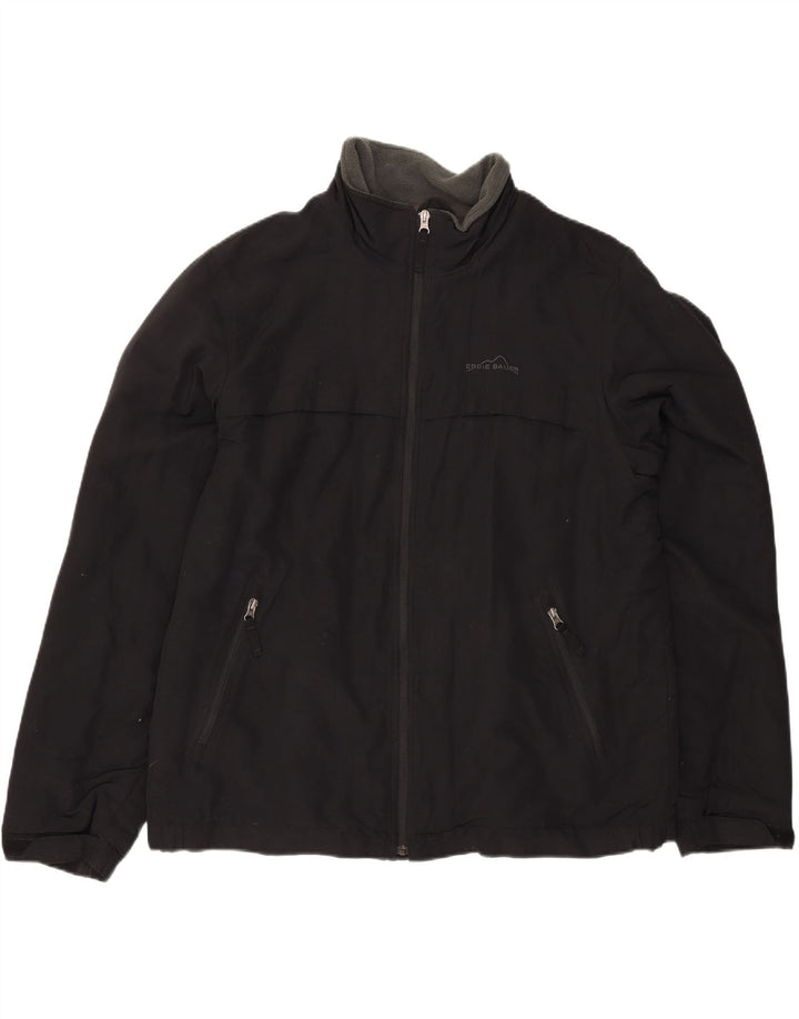 EDDIE BAUER Mens Windbreaker Jacket UK 42 XL Black Nylon Vintage Eddie Bauer and Second-Hand Eddie Bauer from Messina Hembry 
