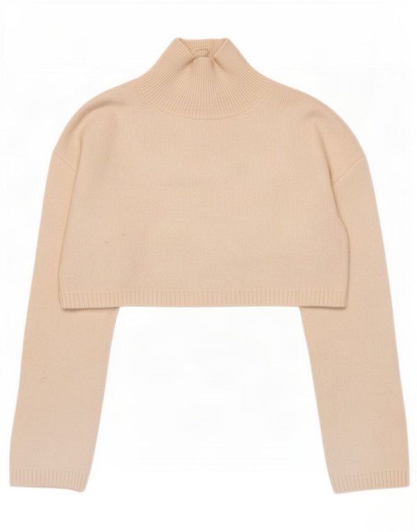 Zara Womens Crop Oversized Turtle Neck Jumper Sweater UK 10 Small White