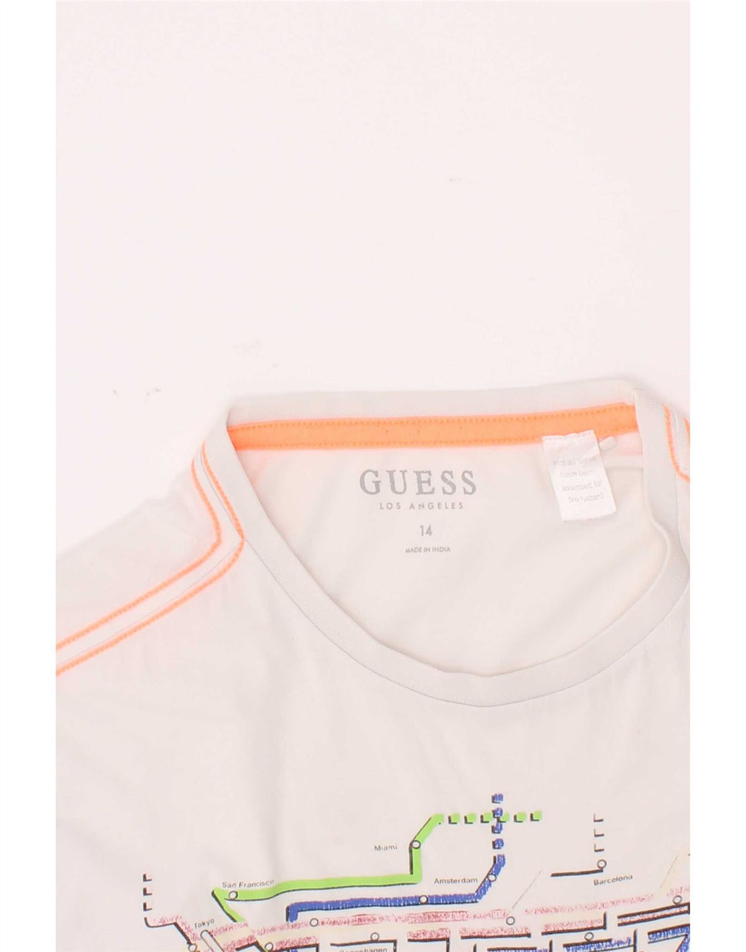 Γραφικό T-Shirt Guess Boys Top 13-14 ετών Λευκό