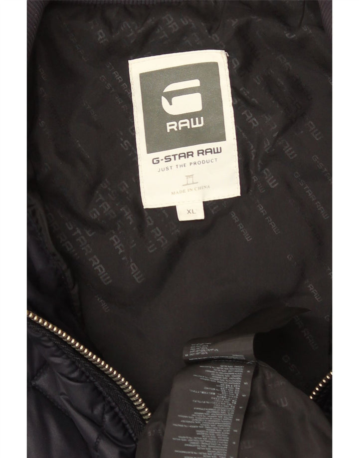 Ανδρικό καπιτονέ μπουφάν με κουκούλα G-Star UK 42 XL Navy Blue Polyester