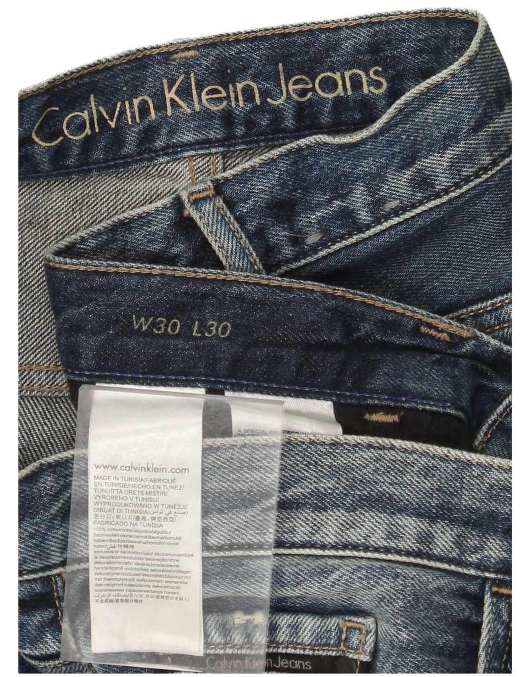 CALVIN KLEIN Ανδρικό Boyfriend Distressed Straight Jeans W30 L30 Μπλε βαμβακερό