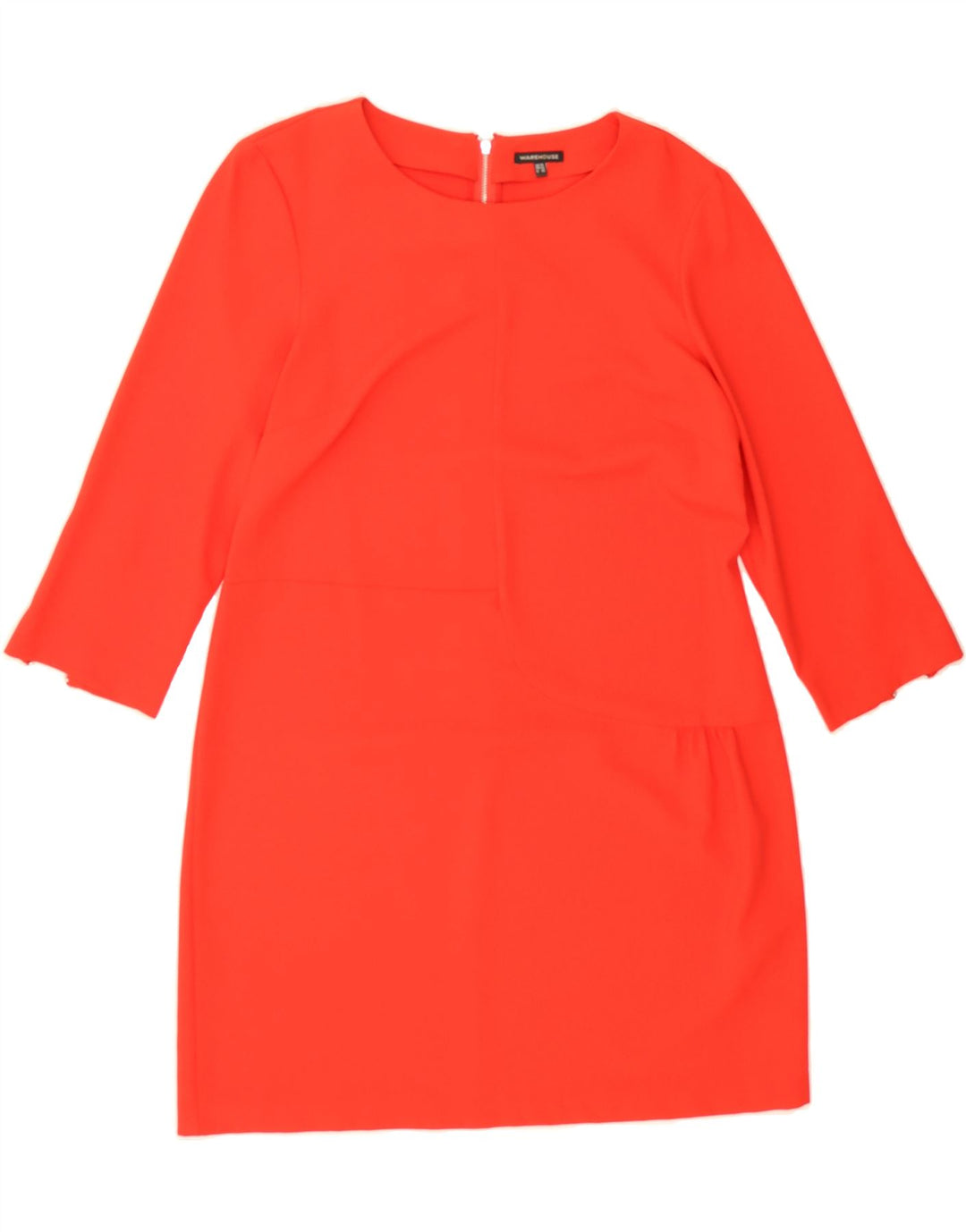 WAREHOUSE Womens 3/4 Sleeve Shift Dress UK 14 Medium  Red Polyester Vintage Warehouse and Second-Hand Warehouse from Messina Hembry 