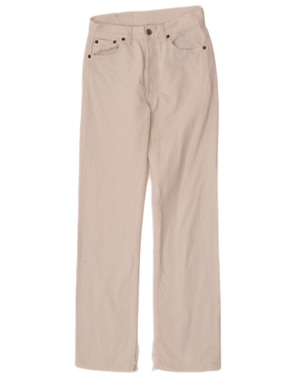 Levi's Womens 501 Straight Jeans W28 L32 Λευκό βαμβακερό
