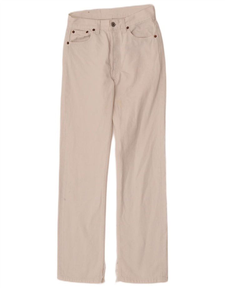 Levi's Womens 501 Straight Jeans W28 L32 Λευκό βαμβακερό