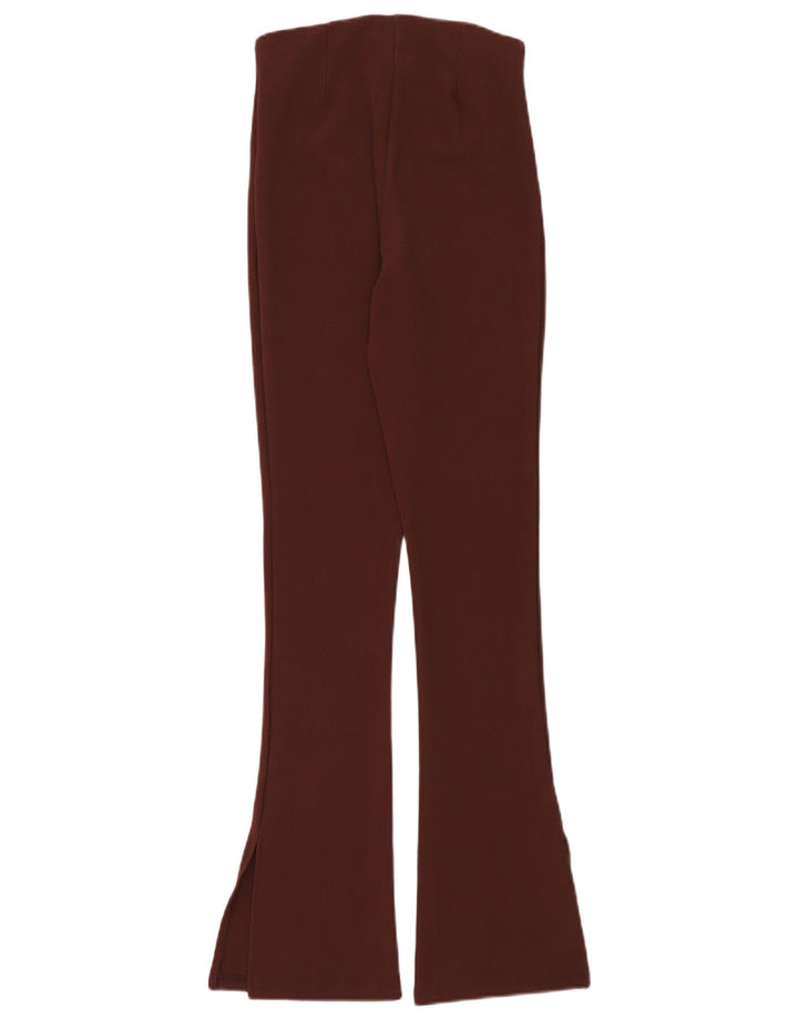 Zara Γυναικείο Flare Casual Παντελόνι Medium W28 L32 Καφέ Πολυεστέρας