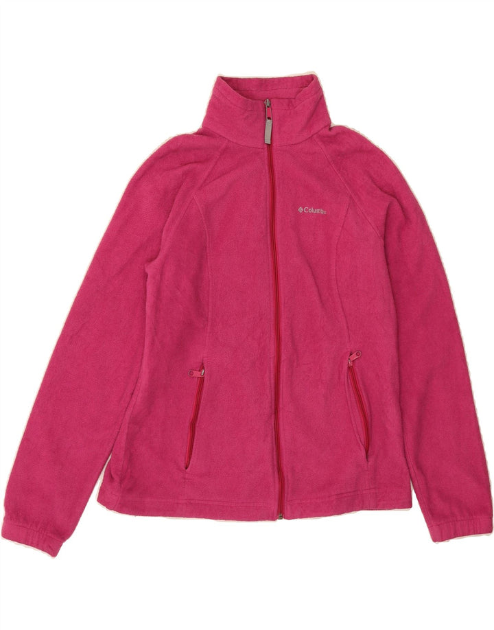 COLUMBIA Womens Fleece Jacket UK 14 Large Pink Polyester Vintage Columbia and Second-Hand Columbia from Messina Hembry 