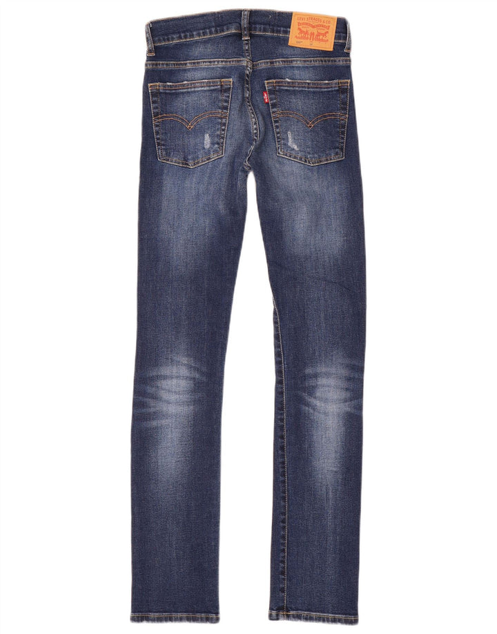 LEVI'S Boys 510 Distressed Skinny Jeans 11-12 ετών W26 L30 Μπλε βαμβακερό