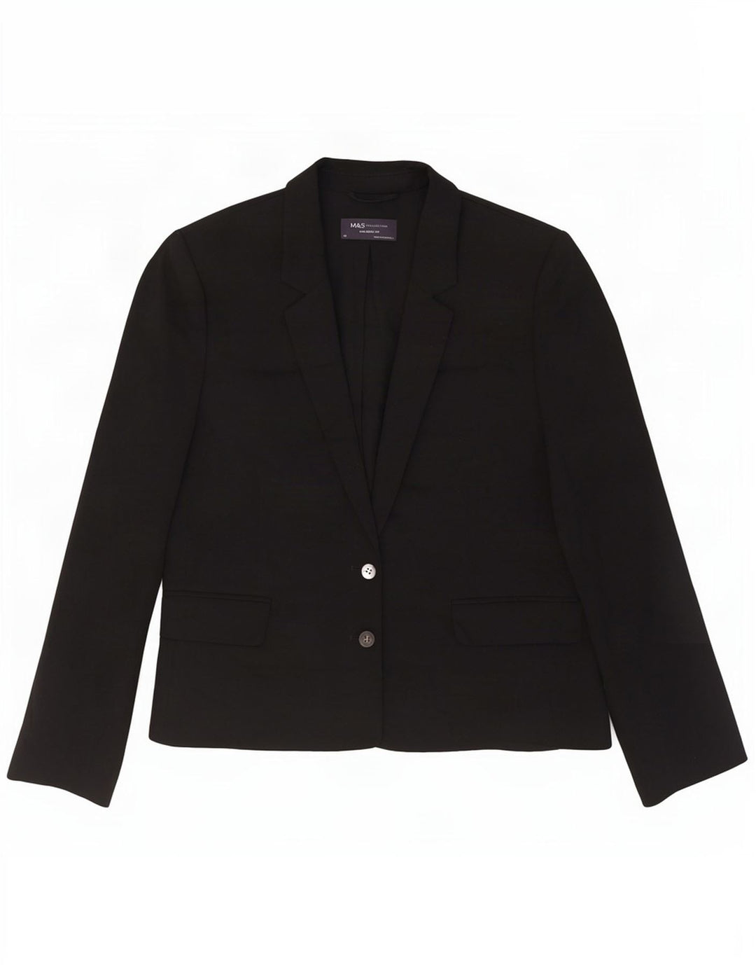 Marks & Spencer Womens Tailored Fit Blazer Jacket UK 14 Medium Black