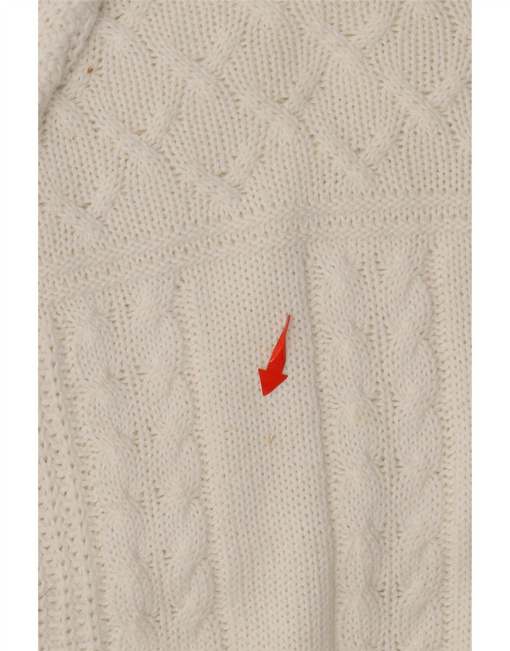 VINTAGE Γυναικείο πουλόβερ με λαιμόκαυστο UK 14 Large White