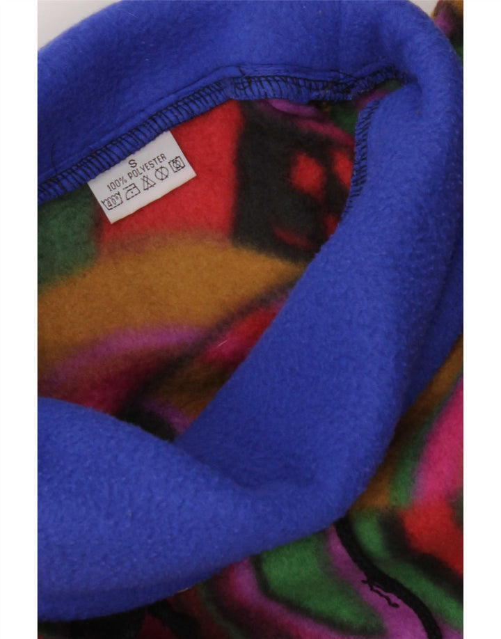 Vintage Ανδρικό Χαλαρή Εφαρμογή Fleece Jumper Μικρό Πολύχρωμο Γεωμετρικό