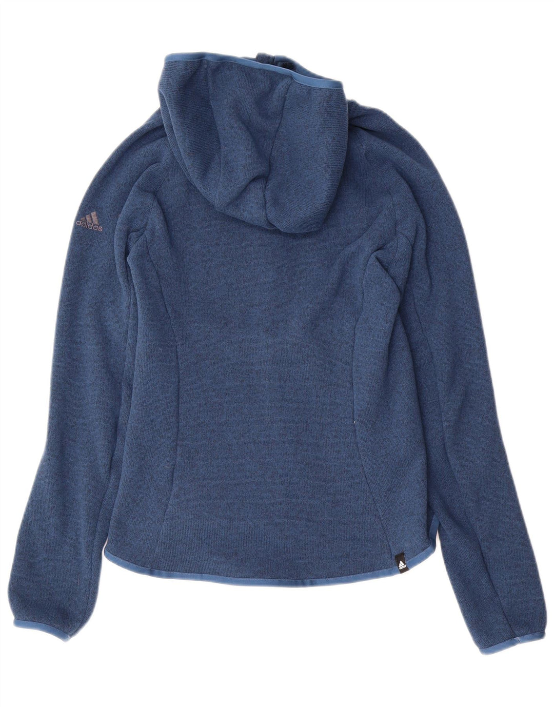 ADIDAS Womens Zip Hoodie Sweater UK 10 Small  Blue Polyester