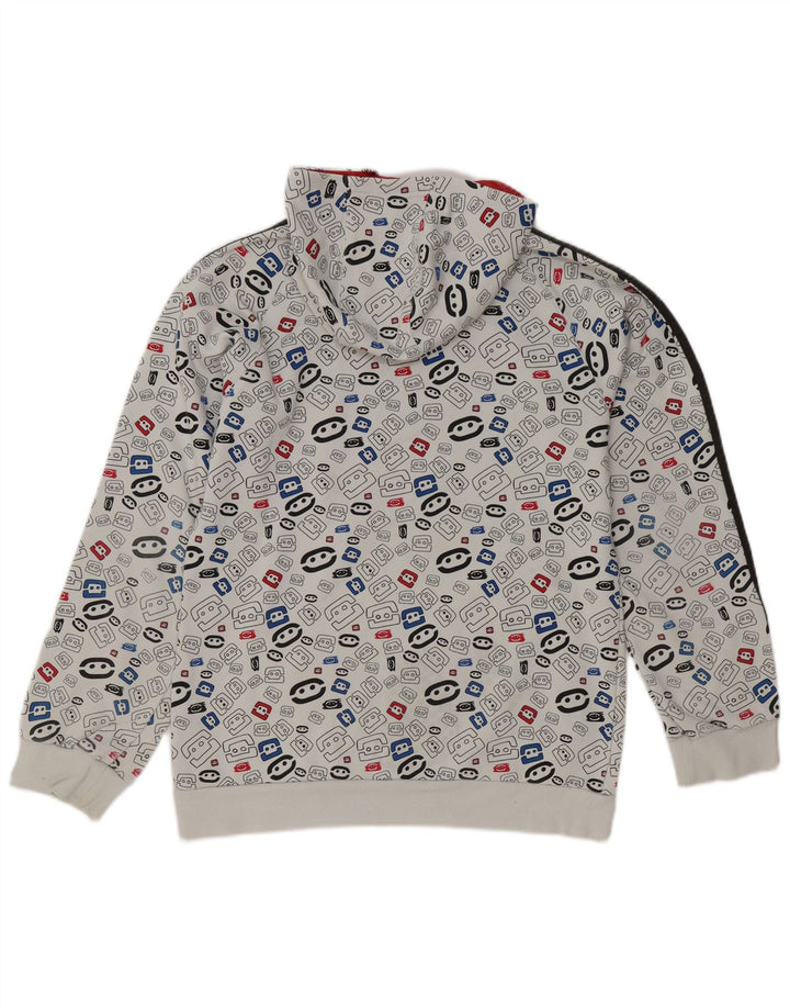 Adidas Boys Abstract Pattern Hoodie Jumper 15-16 ετών Λευκό γεωμετρικό