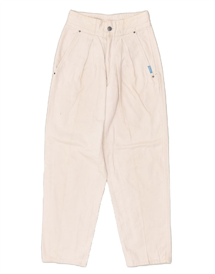 CARRERA Womens Pegged Casual Trousers W28 L28 White Cotton | Vintage Carrera | Thrift | Second-Hand Carrera | Used Clothing | Messina Hembry 