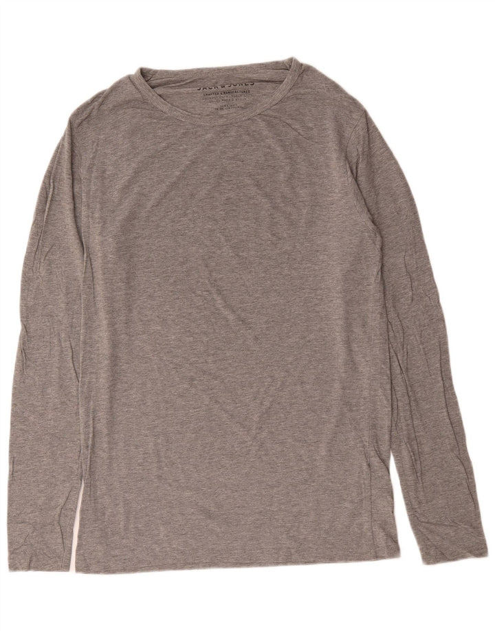Jack & Jones Ανδρικό μακρυμάνικο μπλουζάκι μεγάλο γκρι βαμβακερό