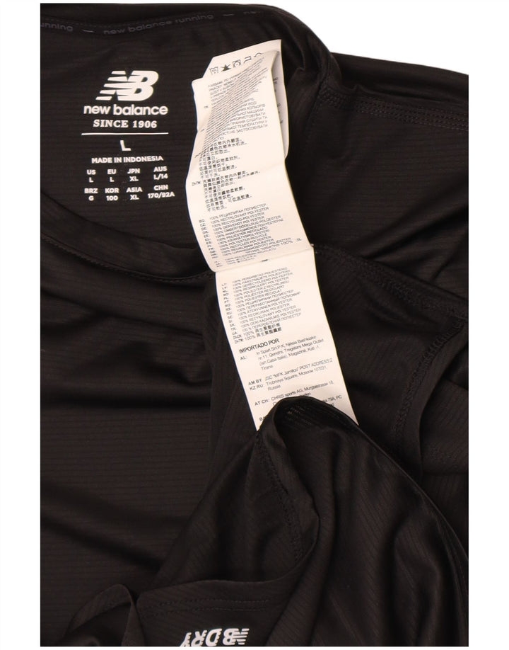 New Balance Γυναικείο τοπ μακρυμάνικο UK 16 μεγάλο μαύρο πολυεστέρα