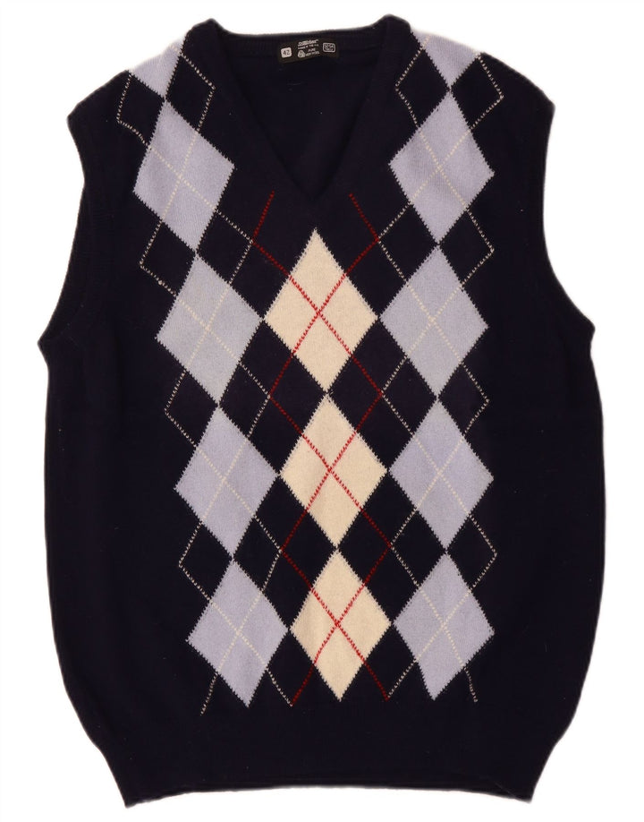 ST MICHAEL Ανδρικό γιλέκο Tank Top IT 52/54 Large Navy Blue Argyle/Diamond