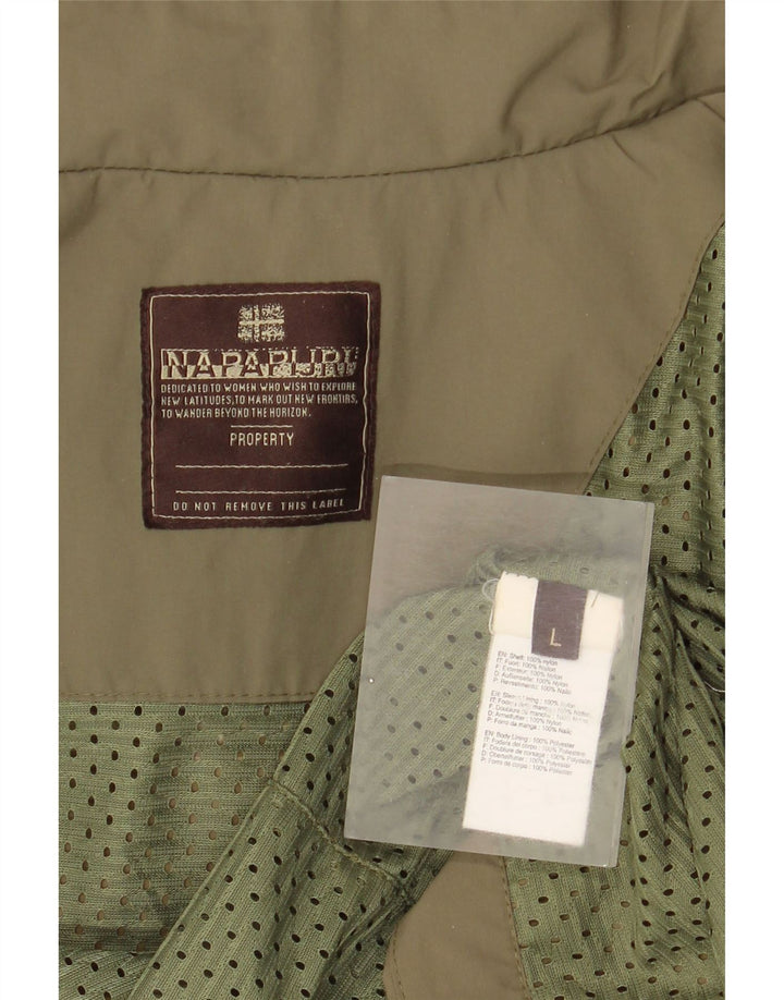 Napapijri Γυναικείο μπουφάν βροχής UK 16 Large Khaki Nylon