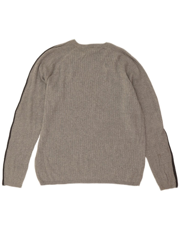 Calvin Klein Jeans Ανδρικό πουλόβερ με λαιμόκοψη 2XL γκρι χρώματος