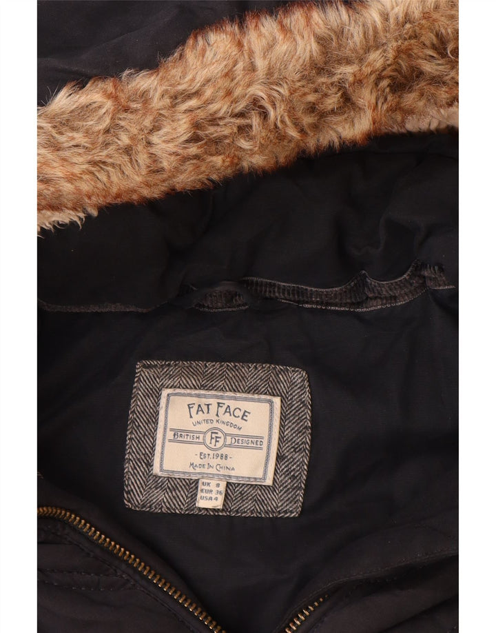 Fat Face Γυναικείο παλτό με κουκούλα UK 8 Small Navy Blue Polyester