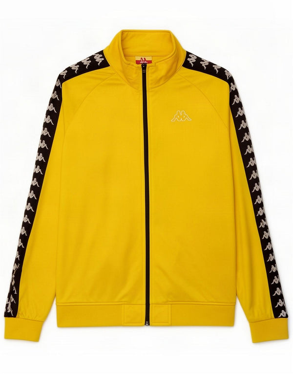 Kappa Mens Graphic Tracksuit Top Jacket Large Yellow Colourblock Polyester