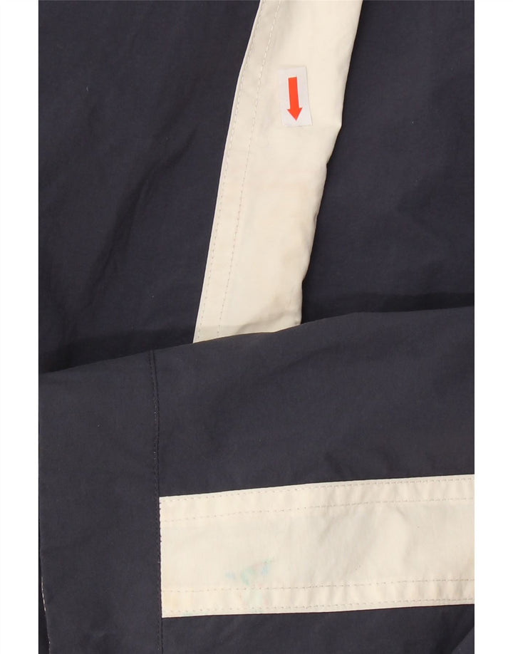FILA Mens Rain Jacket UK 40 Large Navy Blue Colourblock Polyamide Vintage Fila and Second-Hand Fila from Messina Hembry 