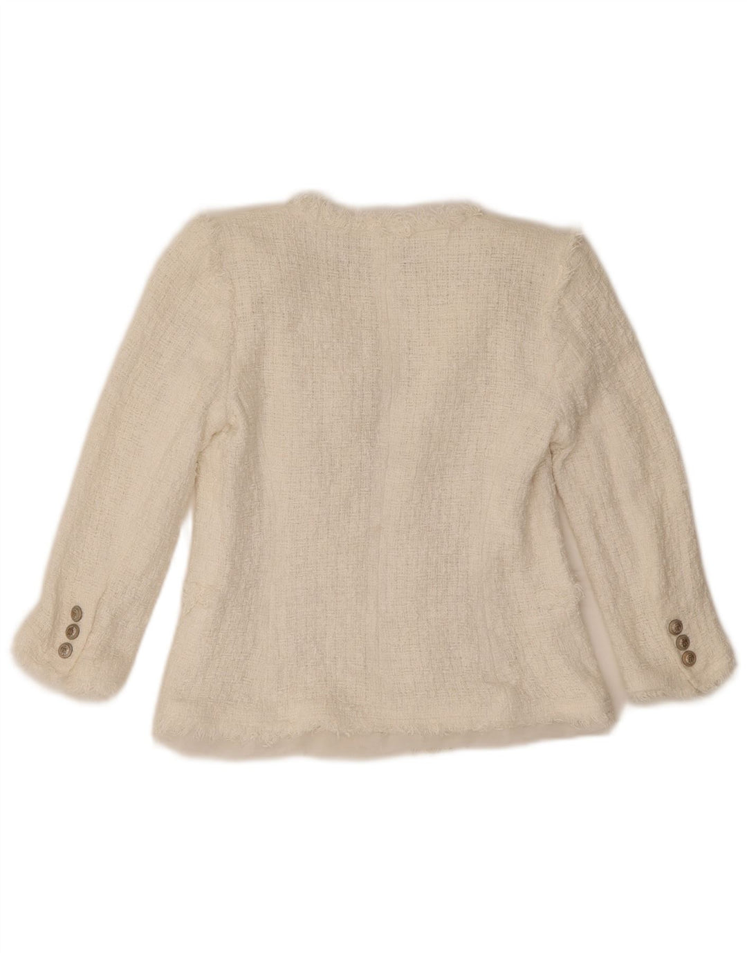Zara Γυναικείο Μπουφάν Blazer Crop 3/4 Sleeve UK 8 Small White