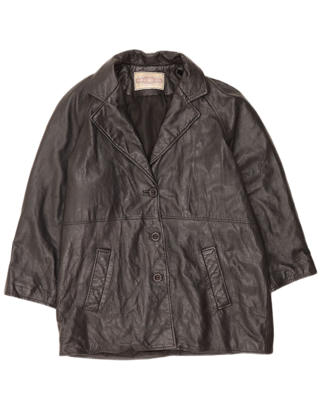 Mary Anne Γυναικείο Δερμάτινο Μπουφάν UK 18 XL Μαύρο