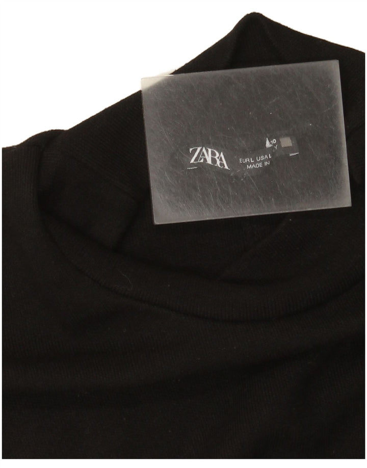Zara Γυναικείο Maxi Φόρεμα UK 14 Large Μαύρο