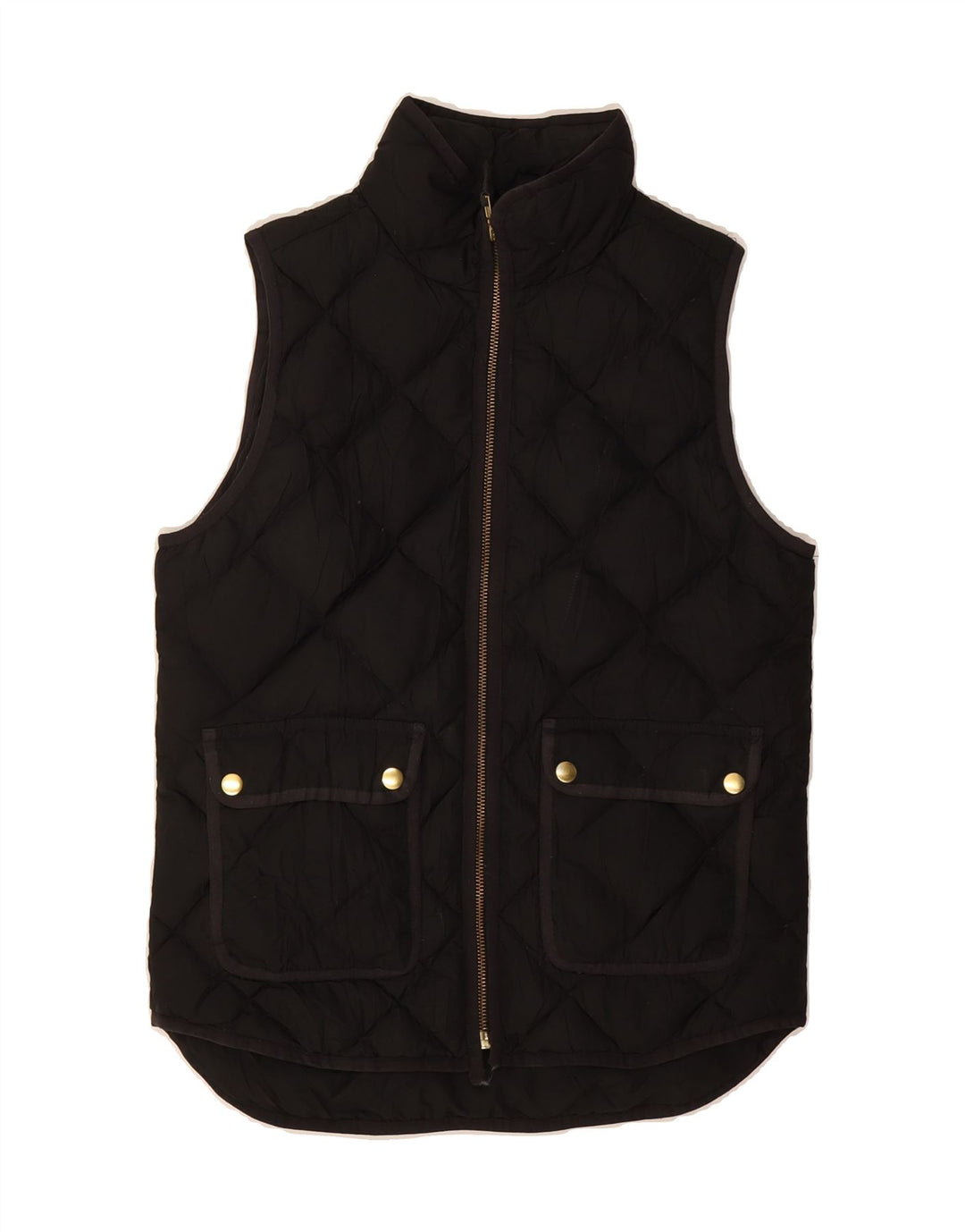 J. CREW Womens Quilted Gilet UK 6 XS Black Vintage J. Crew and Second-Hand J. Crew from Messina Hembry 