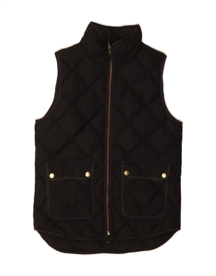 J. CREW Womens Quilted Gilet UK 6 XS Black Vintage J. Crew and Second-Hand J. Crew from Messina Hembry 
