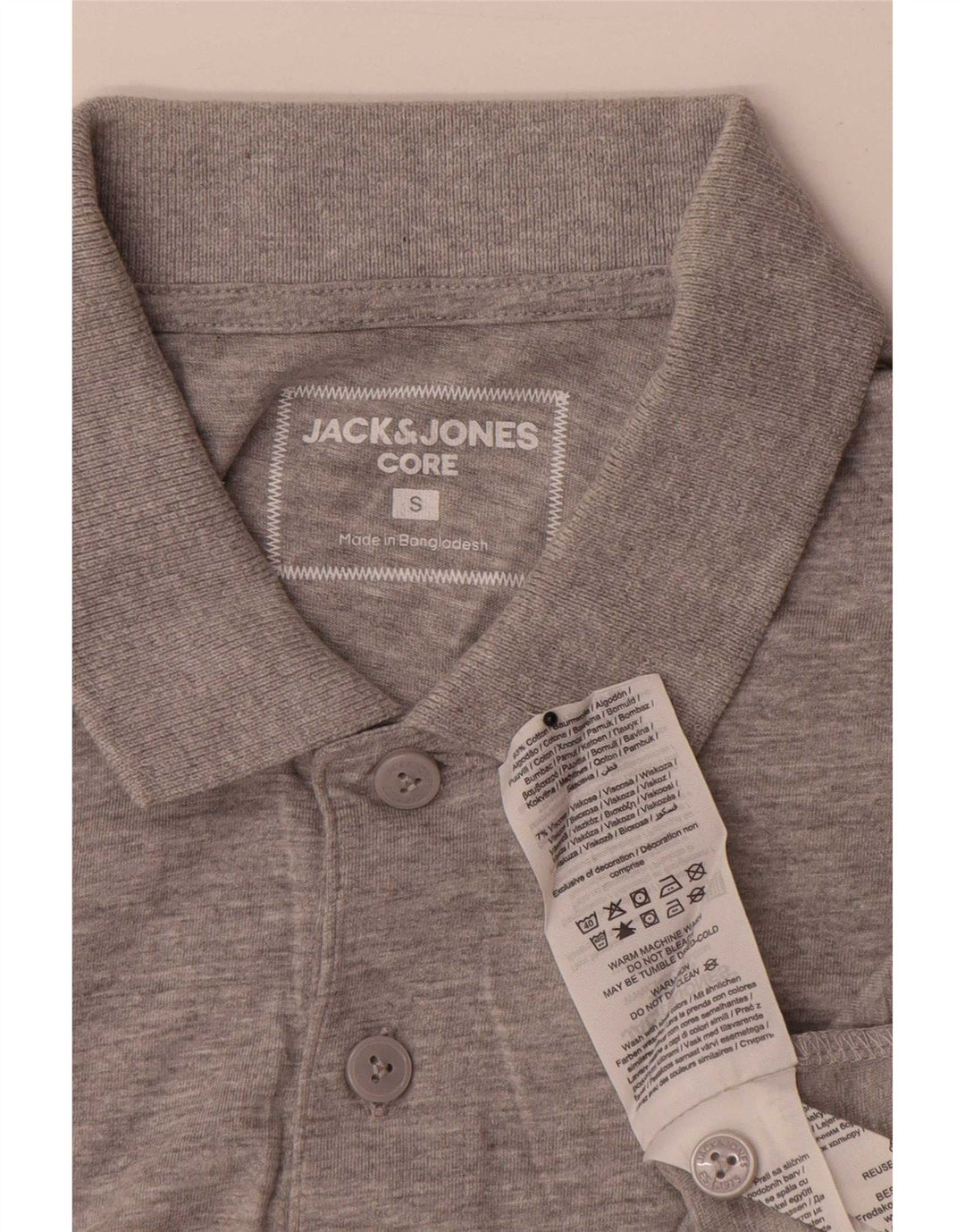Ανδρικό μπλουζάκι πόλο Jack & Jones, μικρό γκρι βαμβακερό