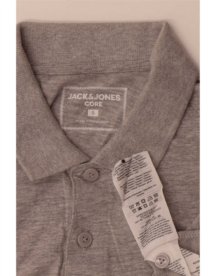 Ανδρικό μπλουζάκι πόλο Jack & Jones, μικρό γκρι βαμβακερό