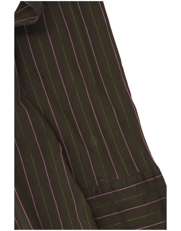 Γυναικείο πουκάμισο Benetton UK 14 Μεγάλο πράσινο ριγέ βαμβακερό