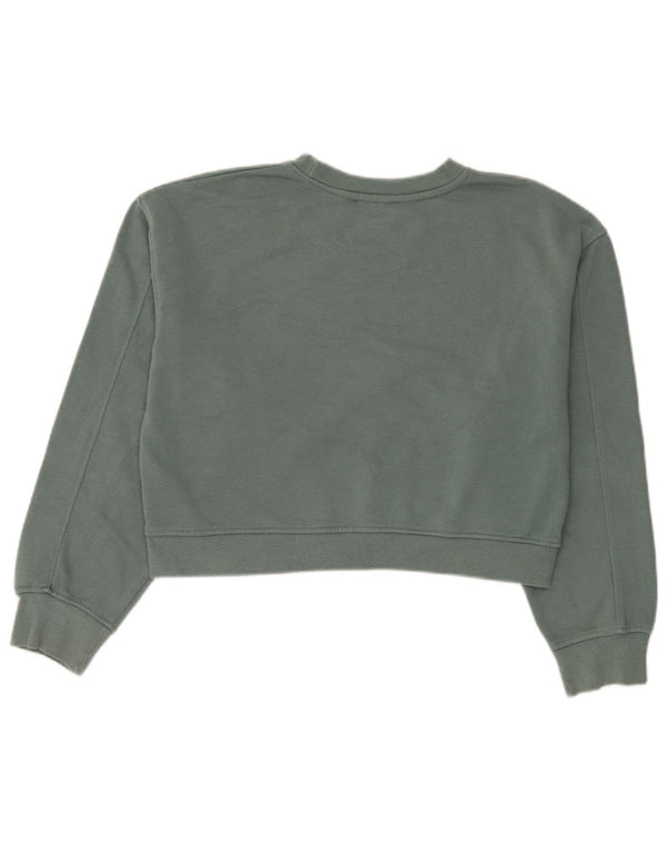 Zara Γυναικεία φούτερ Crop Oversized Jumper UK 14 Μεσαίο πράσινο βαμβακερό