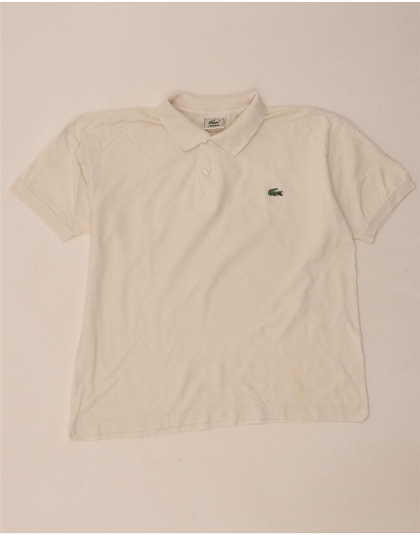 Ανδρικό πουκάμισο πόλο LACOSTE Νούμερο 4 Μεσαίο λευκό βαμβακερό