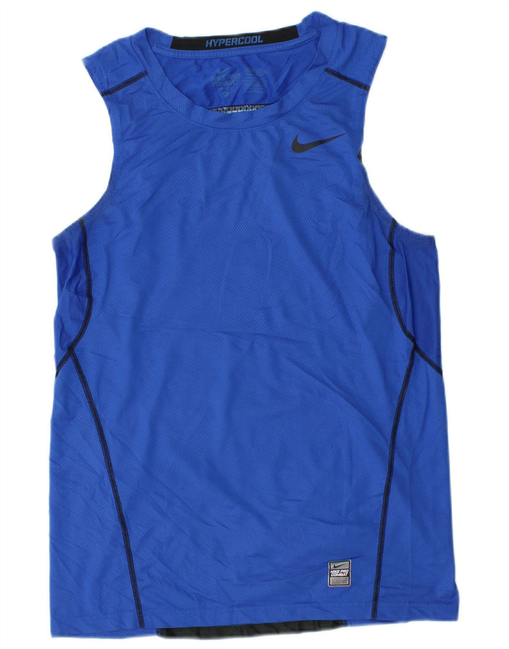 Ανδρικό γραφικό μπλουζάκι Nike με μεσαίο μπλε χρώμα, πολυεστέρας