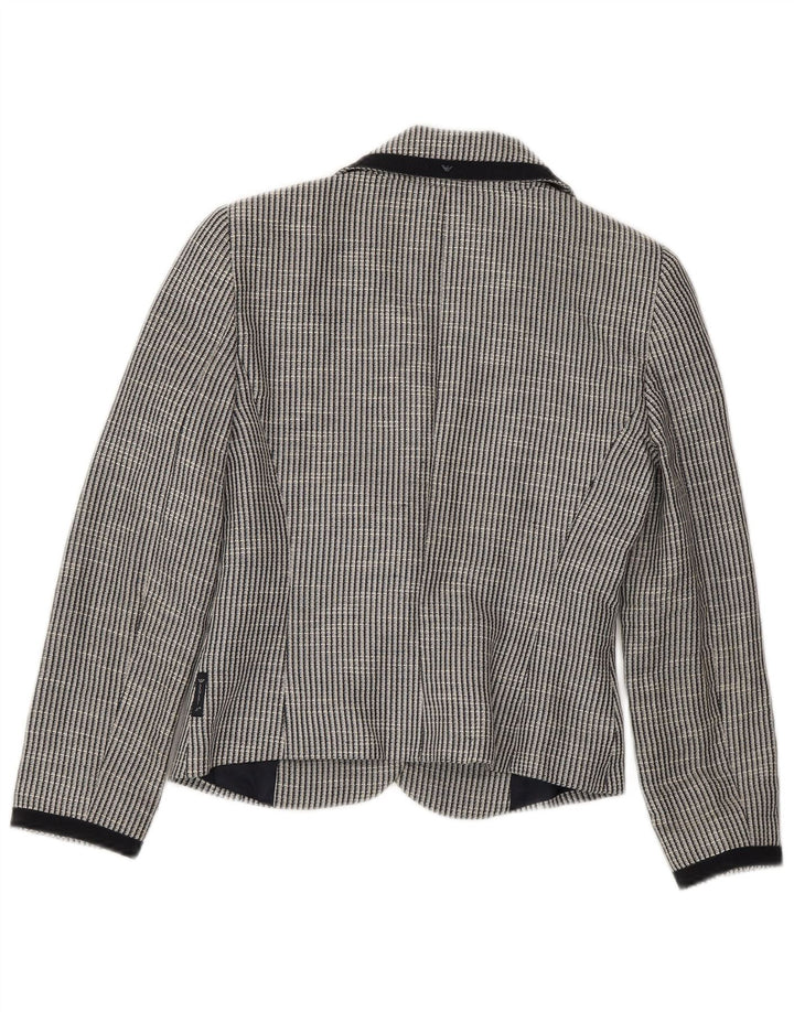 ARMANI JEANS Γυναικείο σακάκι μπλέιζερ με 2 κουμπιά EU 38 Μεσαίο γκρι ριγέ