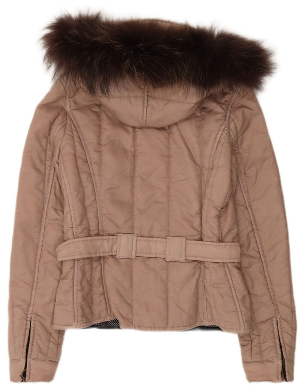 Refrigiwear Γυναικείο μπουφάν με κουκούλα UK 10 Small Beige Polyamide