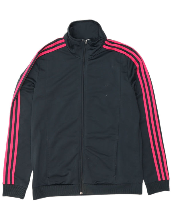 Γυναικεία αθλητική φόρμα Adidas Top Jacket UK 12/14 Medium Navy Blue Polyester