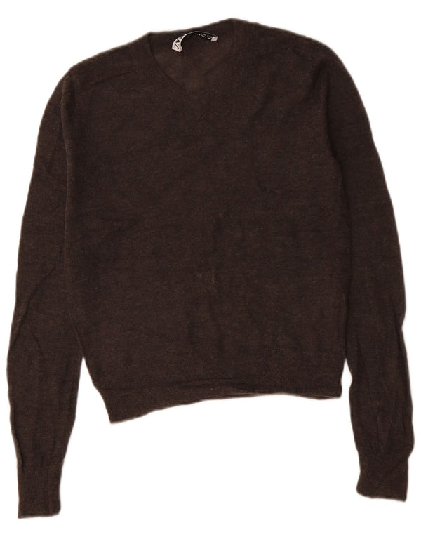 Γυναικείο πουλόβερ ZARA Crop με V λαιμόκοψη UK 10 Small Grey