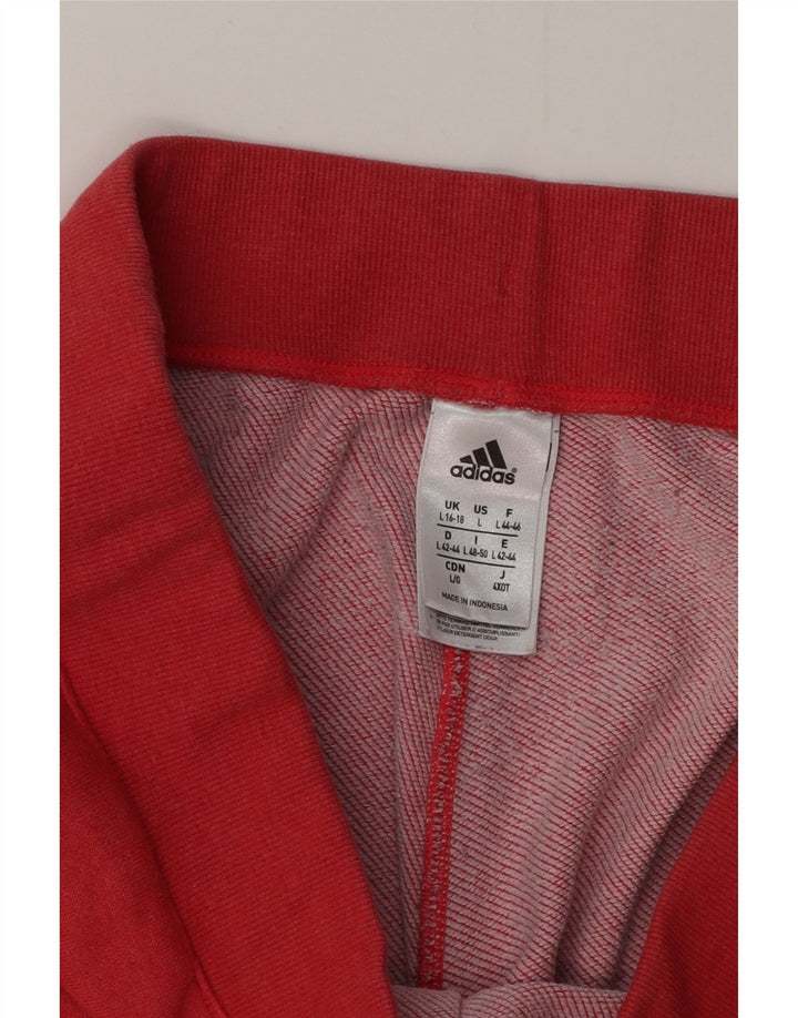 ADIDAS Womens Climalite Tracksuit Παντελόνια Joggers UK 16/18 Large Red