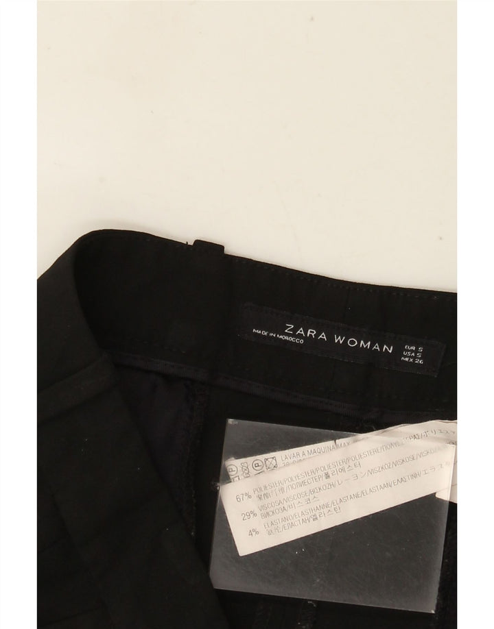 ZARA Γυναικείο ίσιο παντελόνι Chino Small W26 L26 Μαύρο Πολυεστέρα