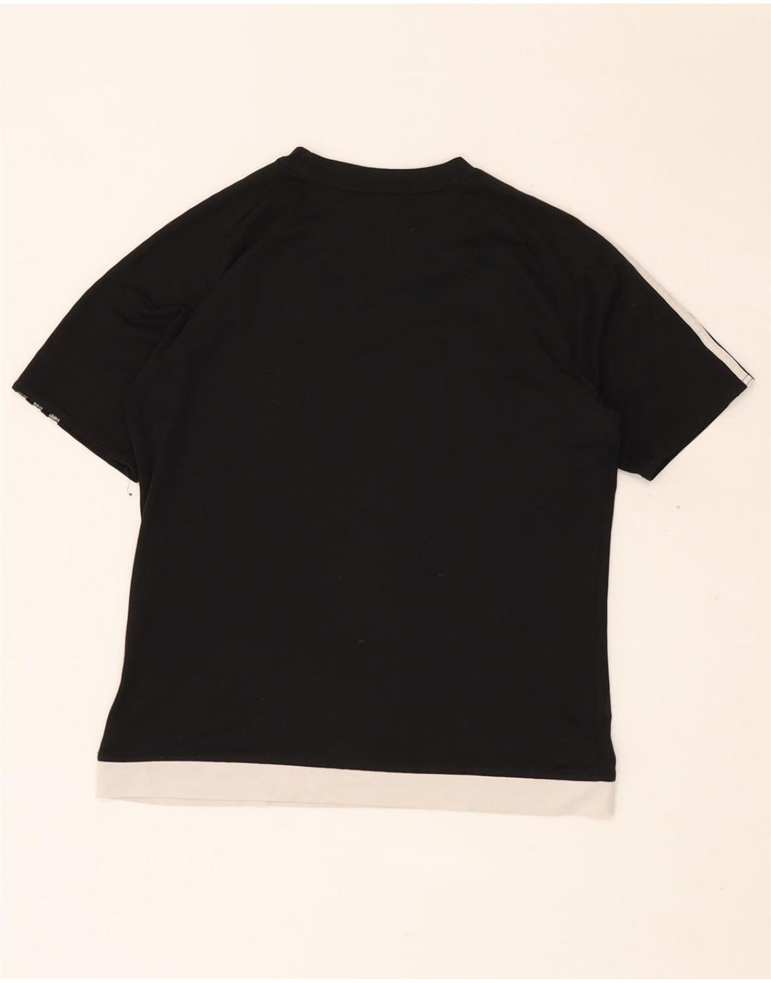 ADIDAS Boys Climalite T-Shirt Top 13-14 Years Black Colourblock Polyester
