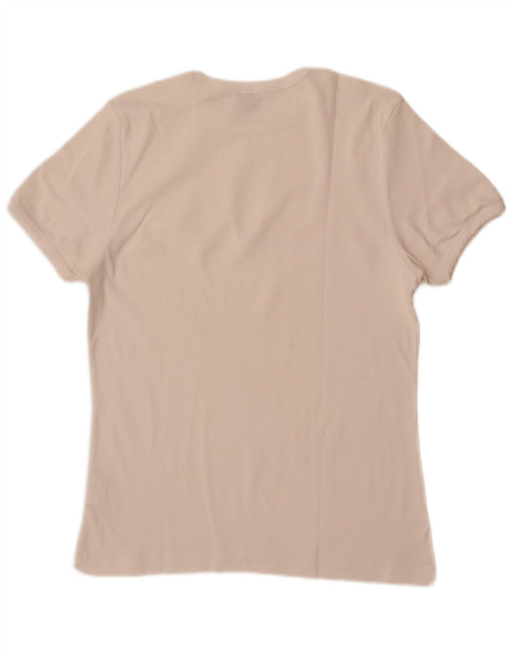 Lee Γυναικείο T-Shirt Top UK 14 μεγάλο λευκό βαμβακερό