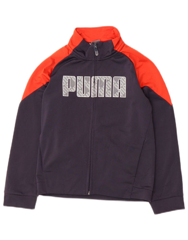 Puma Boys Graphic αθλητική φόρμα Top Jacket 7-8 Years Navy Blue Colourblock