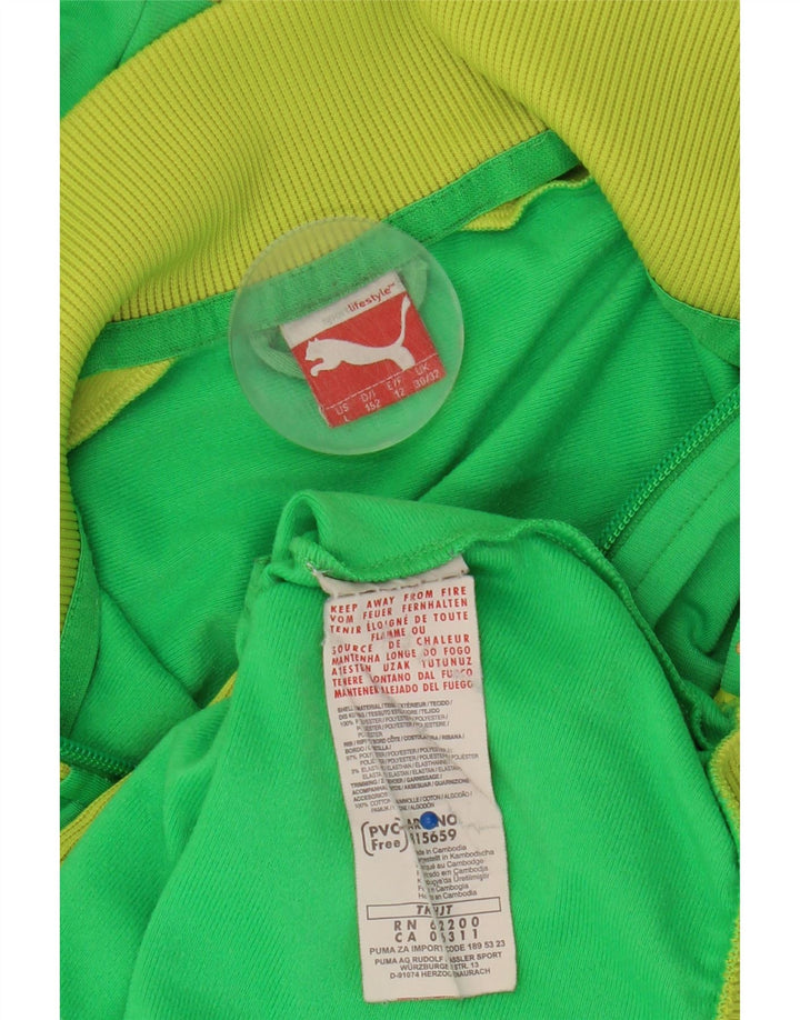 Puma Boys αθλητική φόρμα Top Jacket 11-12 Years Green Colourblock Polyester