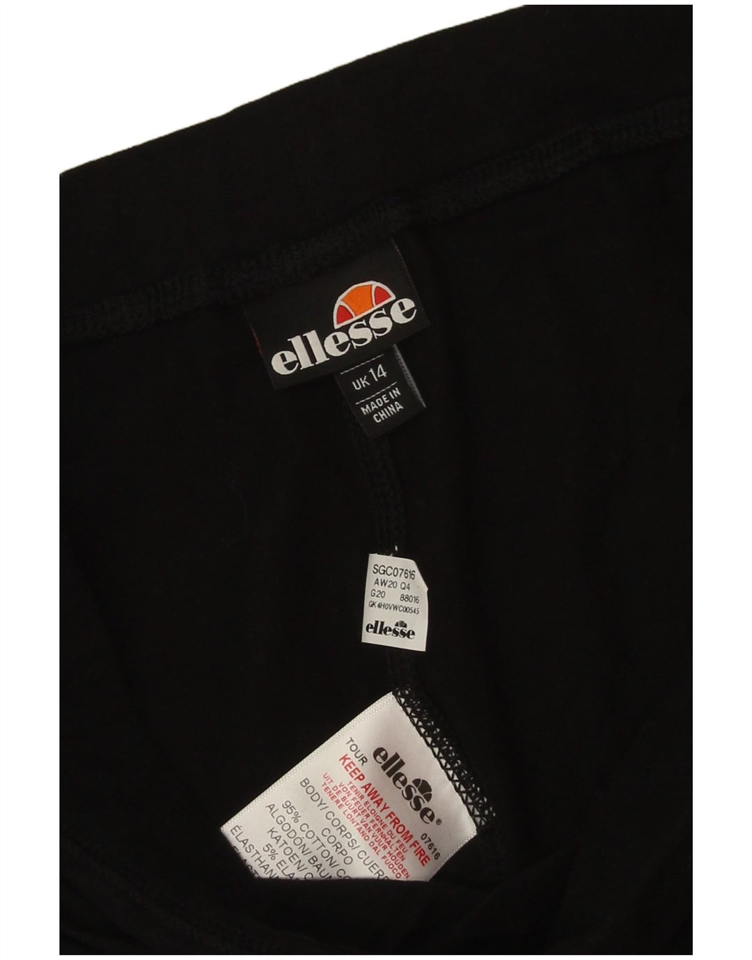 Γυναικείο γραφικό αθλητικό σορτς Ellesse UK 14 μεσαίο μαύρο βαμβακερό